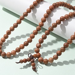 Верблюжий 5 - ювелирные украшения буддийского стиля, браслеты / ожерелья из дерева mala bead, круглые, верблюжие, 34-5/8 дюйм (88 см)
