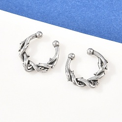 Другие 316 кольцевые носовые кольца из нержавеющей стали, античное серебро, шипы, 13x13.5x2.5 мм