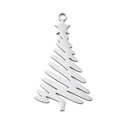 Рождественская елка Рождественские 201 подвески из нержавеющей стали, рождественская елка, 34x19x1 мм, отверстие : 1.8 мм