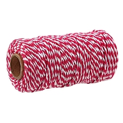 Rot Zweifarbige Baumwollfäden, Makramee-Schnur, dekorative Schnurfäden, für DIY, Geschenkverpackung und Schmuckherstellung, rot, 2 mm, ca. 109.36 Yards (100 m)/Rolle