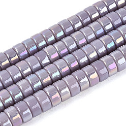 чертополох Нити из непрозрачных стеклянных бусин с цветным покрытием AB, плоско-круглые, чертополох, 6~6.5x3 мм, отверстие : 1~1.2 мм, около 111~119 шт / нитка, 14.17~15.16'' (36~38.5 см)