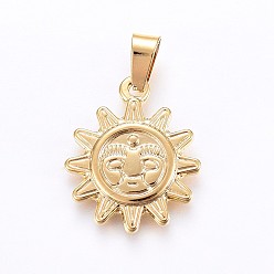 Золотой 304 подвески из нержавеющей стали, солнце, золотые, 22x19x2.5 мм, отверстие : 7x4 мм