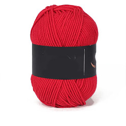 Красный 4 пряжа из молочного акрилового волокна для тафтинговых ковриков, пряжа амигуруми, пряжа для вязания крючком, для свитера, шапки, носков, детских одеял, красные, 2.5 мм, около 113.74 ярдов (104 м) / моток