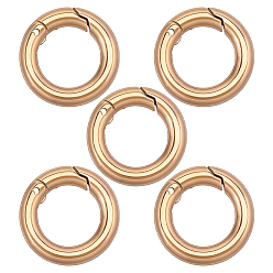 Real 18K Gold Plated 5Pcs 304 Stainless Steel Spring Gate Clasp Findings, Real 18K Gold Plated, 12x2.5mm, Inner Diameter: 7.5mm