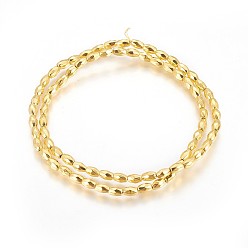 с Золотистым Покрытием Гальванические немагнитная синтетический гематит бисер пряди, долговечный, граненые, рис форма, с золотым покрытием, 5x3.5 мм, отверстие : 0.5 мм, около 76 шт / нитка, 15.74 дюйм (40 см)