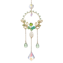 Золотой Кулон лэмпворк в виде грибов ручной работы, Стеклянная кисточка в виде каплевидного листа для украшения дома, золотые, 288 мм