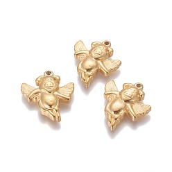 Золотой 304 подвески из нержавеющей стали, свинья, золотые, 23x20~20.2x4.3~4.4 мм, отверстие : 1.6 мм