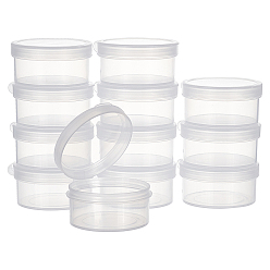 Clear Polypropylene(PP) Storage Containers, with Hinged Lid, for Beads, Jewelry, Small Items, Column, Clear, 5.6x5.15x2.55cm, Inner Diameter: 4.6cm