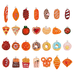 (52) Непрозрачная лаванда 56 шт 28 стили подвески из непрозрачной смолы, имитация еды, с петлей из платинового сплава, разнообразные, разноцветные, 21~47x13~23.5x5~15 мм, отверстие : 1.8~2 мм, 2 шт / стиль