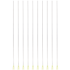 Желтый 10шт. 304 Дозирующая игла с тупым наконечником из нержавеющей стали и полипропиленовым замком Люэра, иглы аппликатора иглы шприца для измерения жидкости ремесла эпоксидной смолы, желтые, 268x7.5x6.5 мм, отверстие : 4 мм, штифты : 0.8 мм