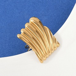 Золотой 304 из нержавеющей стали манжеты кольца, прямоугольные, золотые, 27x35 мм, внутренний диаметр: 17 мм