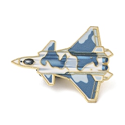 Steel Blue Military Air Force Enamel Pins, Golden Alloy Brooches for Backpack Clothes, Steel Blue, 36x27.5mm