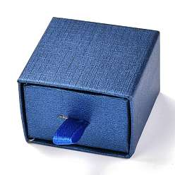 Темно-Синий Квадратный ящик для бумаги, с черной губкой и веревкой из полиэстера, для браслета и кольца, темно-синий, 5.2x5.05x3.6 см