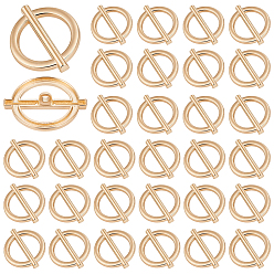 Light Gold 40Pcs 1-Hole Alloy Shank Buttons, Flat Round, Light Gold, 25x30x8.5mm, Hole: 2mm