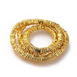 с Золотистым Покрытием Гальванические немагнитная синтетический гематит бисер пряди, долговечный, треугольные, с золотым покрытием, 5.5x6x1 мм, отверстие : 1 мм, около 280~293 шт / нитка, 15.75 дюйм (40 см)