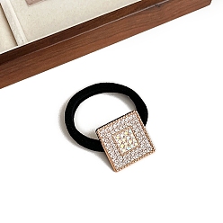 Квадрат Блестящие эластичные резинки для волос Fashiona со стразами, держатель для хвоста для девочек и женщин, квадратный, 54 мм