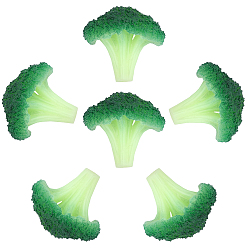 Dark Green Creative Mini Resin Imitation Food Broccoli, for Dollhouse Accessories Pretending Prop Decorations, Dark Green, 57.5x60x38.5mm