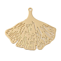Light Gold Подвески-коннекторы с латунными травлеными металлическими украшениями, долговечный, без кадмия, без никеля и без свинца, гингко лист, золотой свет, 22x25x0.3 мм, отверстие : 1 мм