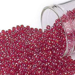 (165C) Transparent AB Ruby Круглые бусины toho, японский бисер, (165 c) прозрачный аб рубин, 11/0, 2.2 мм, отверстие : 0.8 мм, Около 50000 шт / фунт