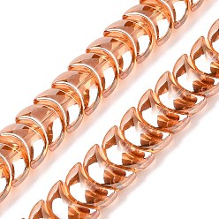 Сэнди Коричневый Стеклянные бусины с гальваническим покрытием , луна, песчаный коричневый, 9x14x7 мм, отверстие : 0.9 мм, около 99~101 шт / нитка, 35.08~36.36'' (89.1~90.9 см)