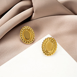 Oval 304 из нержавеющей стали серьги, золотые, овальные, 30x25 мм