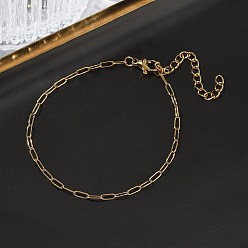 Настоящее золото 18K Браслеты-цепочки из нержавеющей стали в виде скрепки, 2мм, для женщин и мужчин., ионное покрытие (ip), реальный 304 k позолоченный, 18 дюйм (6.69 см)