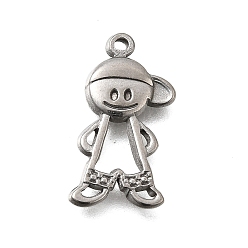 Нержавеющая Сталь Цвет 304 подвески из нержавеющей стали, очарование мальчика, анти-тускнение, цвет нержавеющей стали, 18x10x2 мм, отверстие : 1 мм