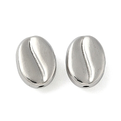 Нержавеющая Сталь Цвет 304 из нержавеющей стали бусы, кофейный боб, анти-тускнение, цвет нержавеющей стали, 11.5x9x5.5 мм, отверстие : 1.2 мм