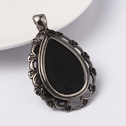 Античное Серебро 316 большие подвески из хирургической эмали из нержавеющей стали, слеза, античное серебро, 51x33x5 мм, отверстие : 5x7 мм