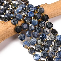 дюмортьерит Натуральные нити из бисера, граненый шестиугольный разрез, плоско-круглые, с бисером, 10~10.5x6 мм, отверстие : 1 мм, около 31~32 шт / нитка, 15.35''~15.55'' (39~39.5 см)