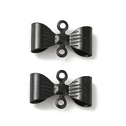 Черный 304 подвески из нержавеющей стали, бантом, чёрные, 11.5x7.5x3 мм, отверстие : 1 мм