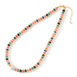 Разноцветный Элегантные ожерелья из искусственного жемчуга и натуральных смешанных камней в форме ронделла, красочный