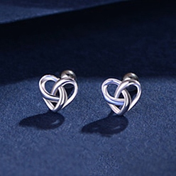 Серебро S999 изящные серебряные серьги-гвоздики для женщин, сердце, серебряные, 6.5x7 мм