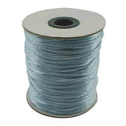 Небесно-голубой Нейлоновая нить, гремучий атласный шнур, голубой, 2 мм, 100 ярдов / рулон (300 футов / рулон)
