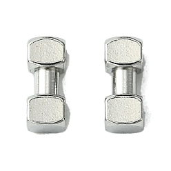 Stainless Steel Color Non-Tarnish 304 Stainless Steel Findings, Dumbbell, Stainless Steel Color, 7x3x3mm