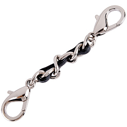 Платина 1Удлинители для ремней из черной искусственной кожи, сплава краба, для изготовления сумок, платина, 72 мм