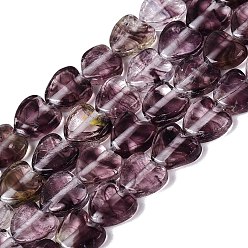 Old Rose Transparent Glass Beads Strands, Heart, Old Rose, 5~6x6x2mm, Hole: 0.5~0.6mm, about 68~74pcs/strand, 14.57~16.14 inch(37~41cm)