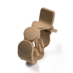 Светло-коричневый Пластиковые зажимы когтя волос, матовый стиль, в форме рыбы с плоским круглым, загар, 49.5x36x15.5 мм