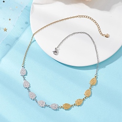 Золотой & Цвет Нержавеющей Стали 304 Женские ожерелья из нержавеющей стали с клубничными звеньями, золотые и нержавеющая сталь цвет, 16.85 дюйм (42.8 см)