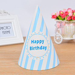 Stripe Бумажные праздничные шляпы конус, товары для украшения детского дня рождения, узоров, 150x210 мм