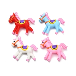 (52) Непрозрачная лаванда Пластиковые большие подвески из пвх, лошадь, разноцветные, 51x57.5x17 мм, отверстие : 2.7 мм
