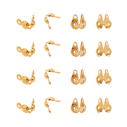 Золотой 304 из нержавеющей стали советы шарик, Калотте заканчивается, крышка раскладушки, золотые, 100 шт / коробка