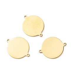 Золотой Ионное покрытие (ip) 201 соединители звеньев из нержавеющей стали, плоско-круглые, золотые, 25x20x1 мм, отверстие : 1.5 мм