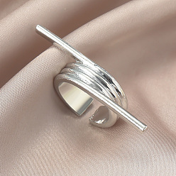 Платина Преувеличенные французские кольца-манжеты из сплава для женщин, платина, внутренний диаметр: 17 мм