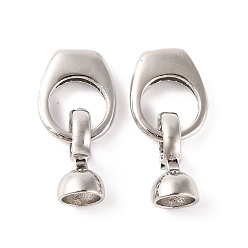 Платина Латунь раз по сравнению с застежками, без кадмия, без никеля и без свинца, овальные, платина, 26 мм, отверстие : 5.6 мм