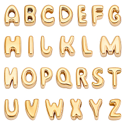 Golden 26Stk. 304 Edelstahlperlen, Buchstabe a ~ z, golden, 7~7.5x2~7.5x3.5 mm, Bohrung: 1.8 mm