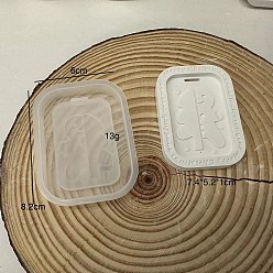 Rectangle DIY Christmas Theme Pendant Silicone Molds, for UV Resin & Epoxy Resin Craft Making, White, Rectangle, 82x60x12mm, Inner Diameter: 75x52mm