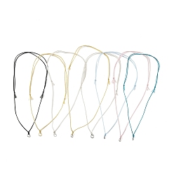 (52) Непрозрачная лаванда Изготовление регулируемого ожерелья из полиэфирного шнура, с 304 кольцами из нержавеющей стали, цвет нержавеющей стали, разноцветные, 19.69 дюйм (50 см) ~ 27.17 дюйм (69 см)