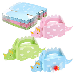 (52) Непрозрачная лаванда 30шт. 3 цвета, складные креативные бумажные сумки для конфет, форма динозавров, декоративная подарочная коробка для свадьбы, разноцветные, 16x4.2x7.5 см, 10 шт / цвет