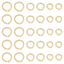 Золотой 30 шт. 3 стили 304 открытые соединительные кольца из нержавеющей стали для плетения кольчуги, витых круглых, золотые, 12 датчик, 10~15x2 мм, внутренний диаметр: 6~11 мм, 10 шт / стиль